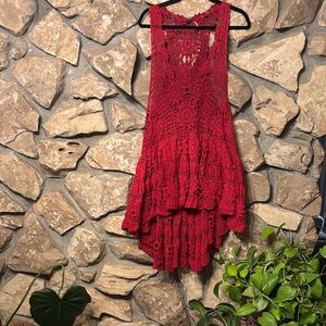 Stunning Hand dyed and crocheted slip dress oversized
